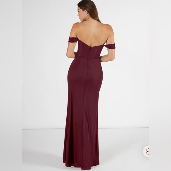 Azazie Kit Dress - Cabernet Size 4 - Picture 2 of 6